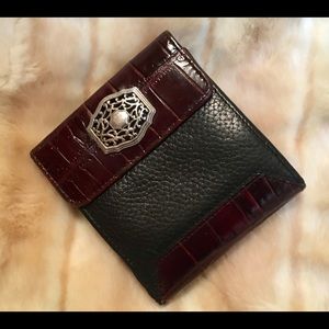 BRIGHTON Black & Brown croc wallet